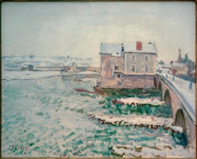 The Moret Bridge in Winter by Alfred Sisley